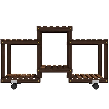 

Anti-corrosion Wood Flower Shelf Multi-layer Indoor Floor Space Living Room Balcony Fleshy Green Flower Pot Rack Plant Stand