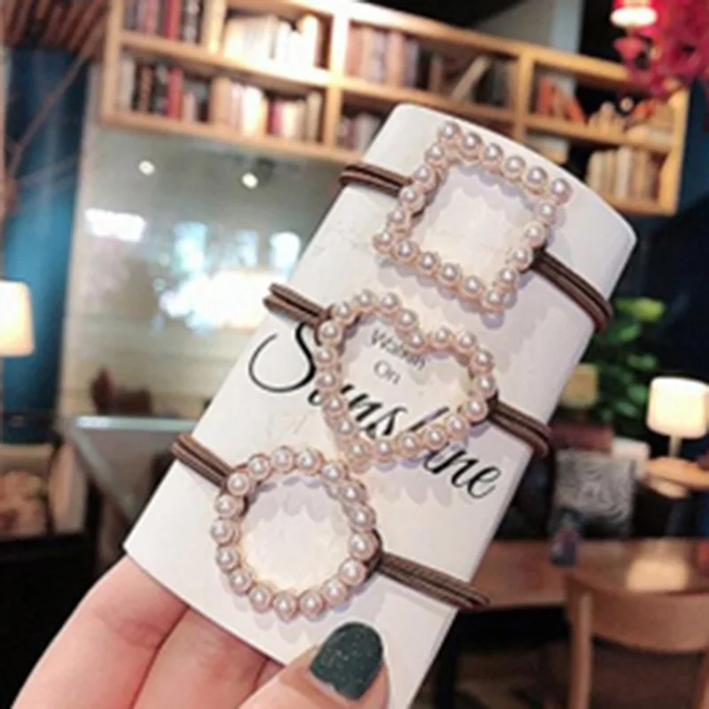 2019 новая Корейская версия кольца любви имитация жемчужная сетка Красная