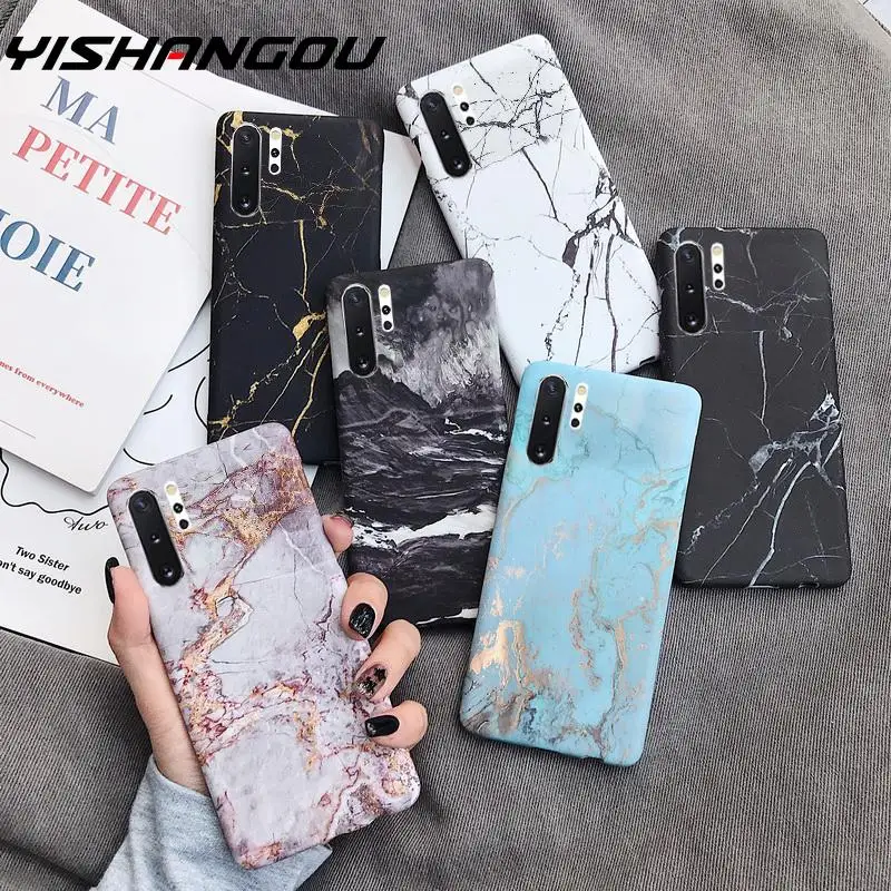 

Phone Case For Samsung Galaxy Note 10 S10 Plus S10e S8 S9 Plus Note 8 9 S7 Cracked Marble Matte Hard PC Back Cover Coque