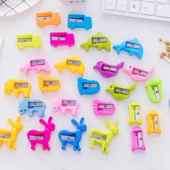 

Cartoon Cute Bird Car Duck Rabbit Elephant Dolphin Guitar Shape Mini Pencil Sharpener Children Sharpener Student Gift Stationery