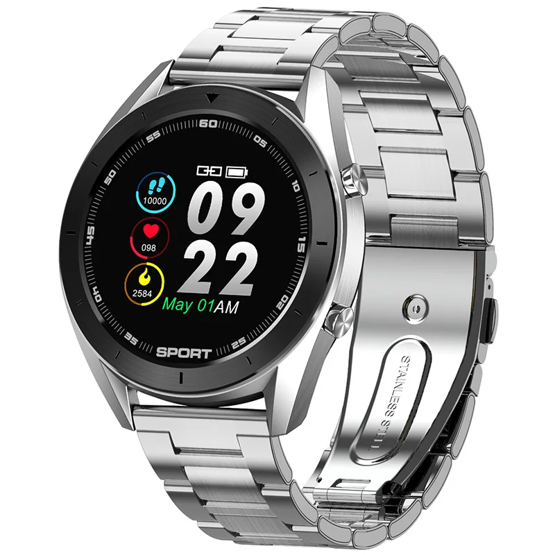Silver Black Steel Умные часы Timewolf IOS, Android, Bluetooth, для фотосъемки, музыки, нержавеющая сталь, умные часы, водонепроницаемые, умные часы для Android телефона - Цвет: Silver Black Steel