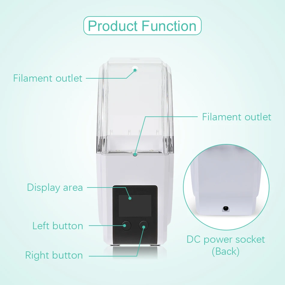 Sunlu s1 3d Filamento Secador de Caixa Tela Lcd de Secagem Caixa Armazenamento Filamento Mantendo Filamento Seco Titular Livre Impressora 3d Companheiro Filadriter Materiais de impressão 3D - Imagem 4