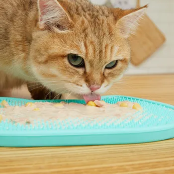 

Double-sided Non-Slip Silicone Cat Food Bowl Cats and Dogs Licking Pads Slow Food Bowl Puppy Durable Food Water Bowl