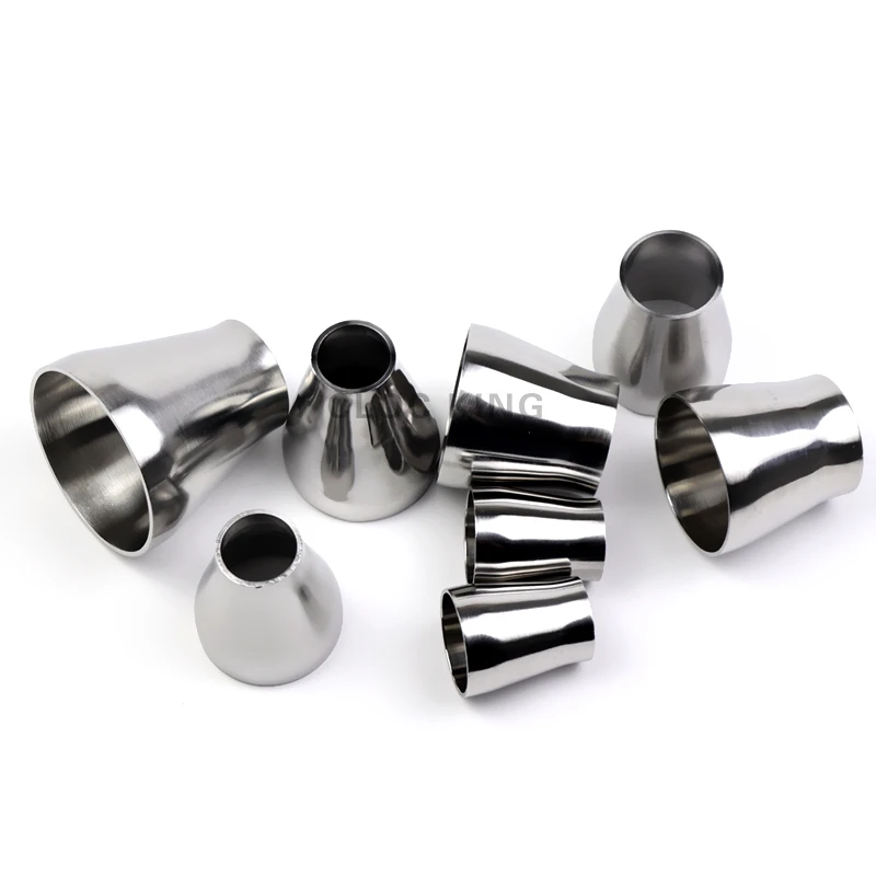 SS304 Stainless Steel Sanitary Concentric Reducer 19mm-102mm Outer Diameter Welded Sanitary Fittings Self-made Beer stainless steel tube
