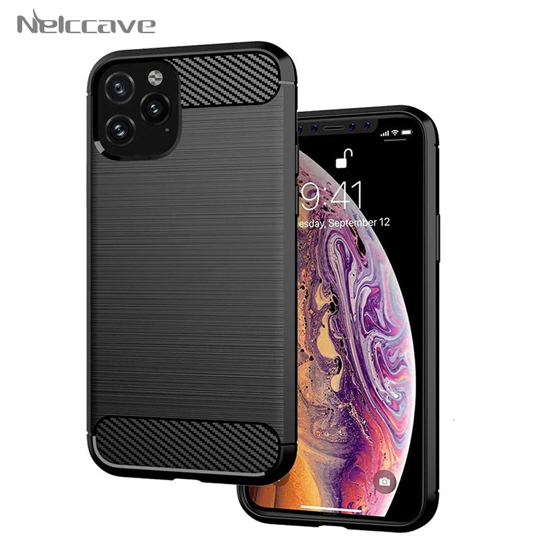 10 шт. силиконовый чехол из углеродного волокна для iPhone 12 Mini 11 Pro XS Max XR X 8 Plus 7 6 6S 5 5S SE