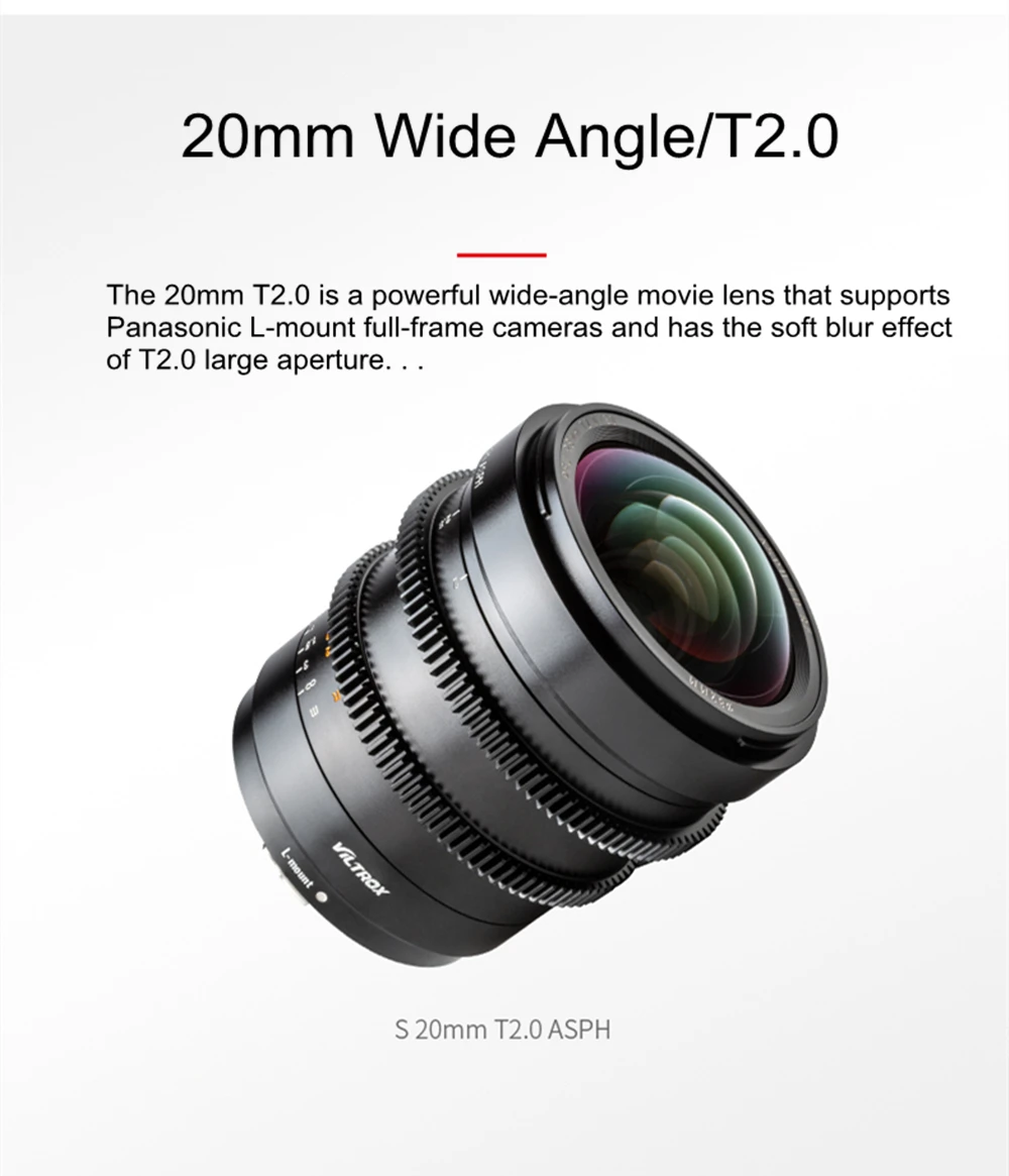 Viltrox 20mm T2.0 Full Frame Wide-angle Cinema Lens For Leica L