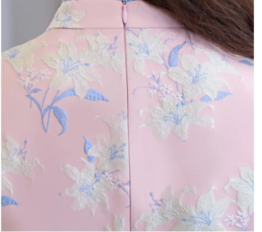 Жаккардовое платье aodai qipao с цветочным рисунком вьетнамский аозай Традиционный китайский женский китайский халат с длинными рукавами современное платье qipao