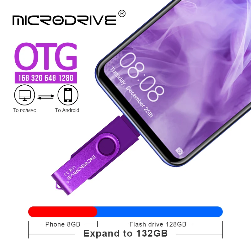 3 в 1 OTG USB флэш накопитель для смартфона Android 64 ГБ 32 Гб металлический 16 usb Бесплатная