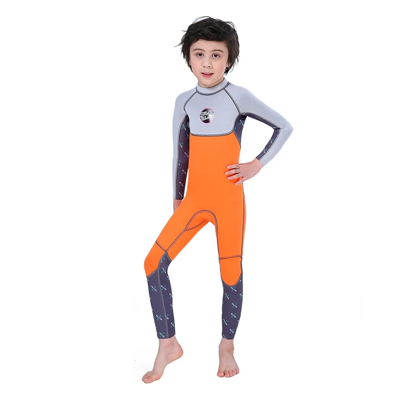 Мальчик 2,5 мм с длинным рукавом цельный купальник для девочек набор одежды для мальчиков и девочек Термальность костюм для дайвинга для плавания дайвинга Сноркелинга серфинг