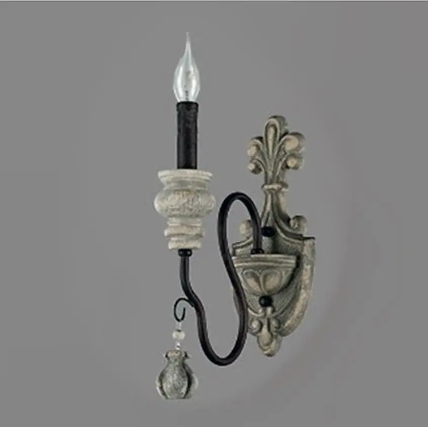1 head wall lamp Скандинавский Домашний Светильник для ресторанов атмосферная креативная светодиодная люстра Ретро-имитация дерева американская Люстра для гостиной - Цвет абажура: 1 head wall lamp