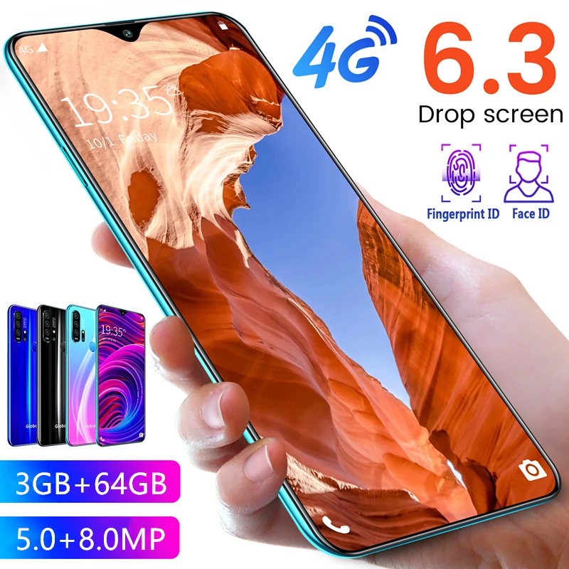 R30 Pro Smartphone Android 4G Cellphones 6.3 Inch Dual Sim Unlocked Mobile Phone Water Drop Screen