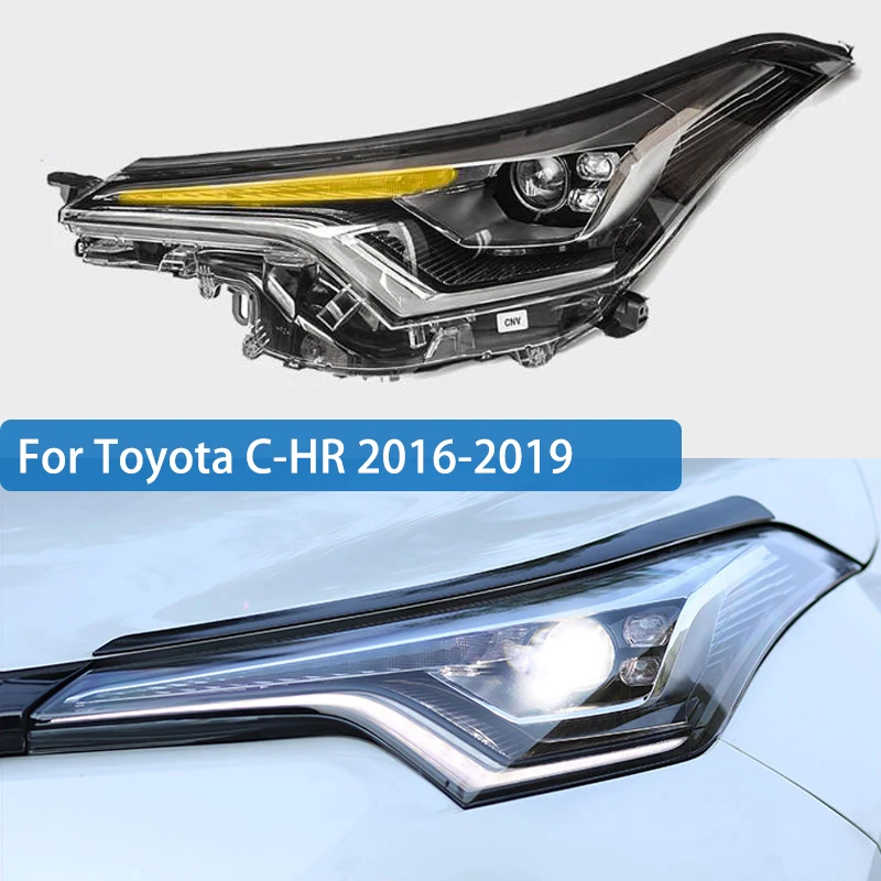 Светодиодный головной светильник в сборе для Toyota C-HR CHR светодиодный DRL динамический сигнальный светильник с линзой для автомобиля