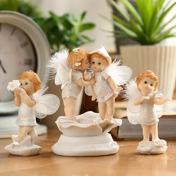 

3 Styles Resin Baby Angel Figurine Lovely Angel Miniatures Cute Fairy Crafts for Home Decor Creative Gifts for Kids Child