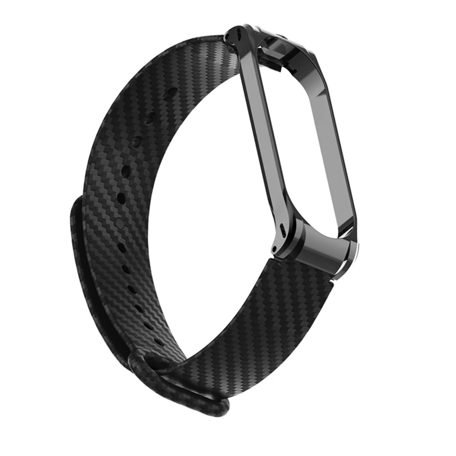 Ремешок для Xiaomi Mi Band 4 из углеродного волокна металлический корпус браслет на запястье для Xiaomi Mi Band 4 браслеты