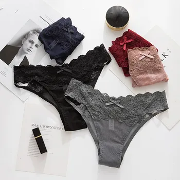 

Mesh Underwear Women Panties Low Waist Transparent Thin Underwear Hollow Sexy Lace Briefs Sous Vetement Femme Panties Women