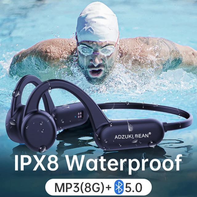 Casque de natation mp3 à conduction osseuse ipx8 casque sans fil