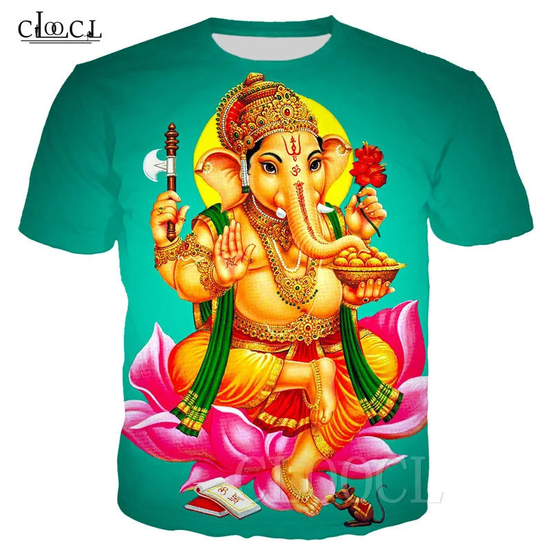 Футболка с коротким рукавом God of Wisdom Ganesha футболка 3D принтом для мужчин и женщин