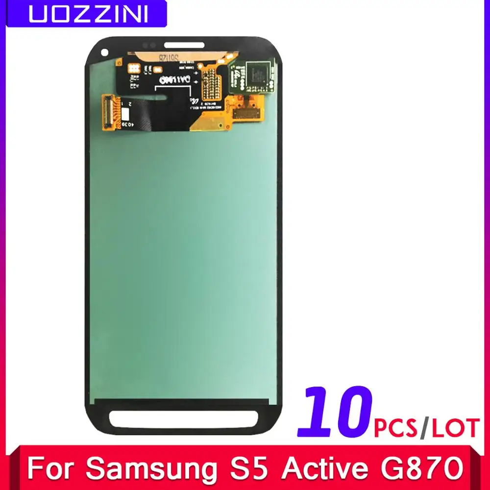 

10 Pcs/Lot LCD Display Super AMOLED For Samsung Galaxy S5 Active G870 100% Tested Touch Screen Assembly Replacement