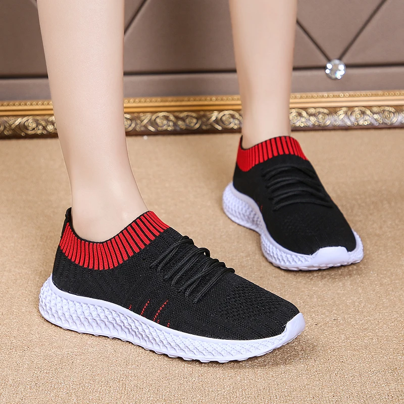 

Rimocy 2020 Spring Summer Breathable Air Mesh Sneakers Women Plus Size Knitted Sock Shoes Woman Casual Footwear Female Flats