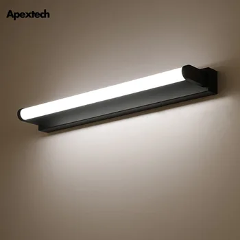 

LED Mirror Lamp Toilet Front Mirror Wall Lamp Bathroom Bedroom Washroom Anti-fog makeup lamp Black/White AC100-240V