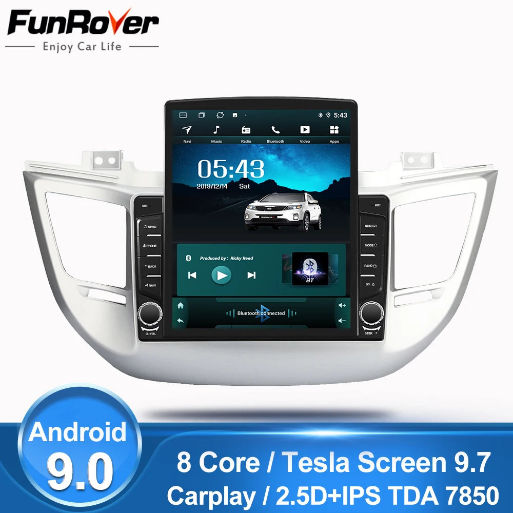 Funrover 9.7&quot Tesla screen автомобиля Радио Мультимедийный проигрыватель для hyundai Tucson/iX35