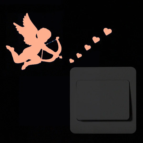 red light 07 Творческий Кот из мультфильма луна фея люминесцентный переключатель наклейка светится в темноте Звезда стикер на стену Украшение Наклейка s домашний декор - Цвет: red light 07