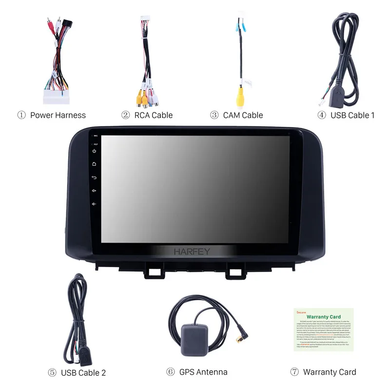 Clearance Harfey 10.1inch Android 8.1 for Hyundai ENCINO Kona 2018 2019 HD Touchscreen car GPS Radio AUX Carplay 3G Steering Wheel Control 1