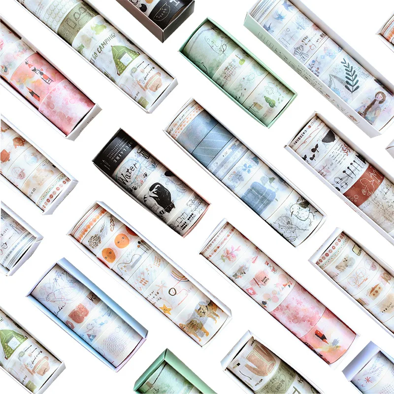 8pcs/lot* Colour Life Series Series Handbook Diary DIY Decorative Washi Tapes Set Scrapbook Supplies Stickers Scrapbooking
