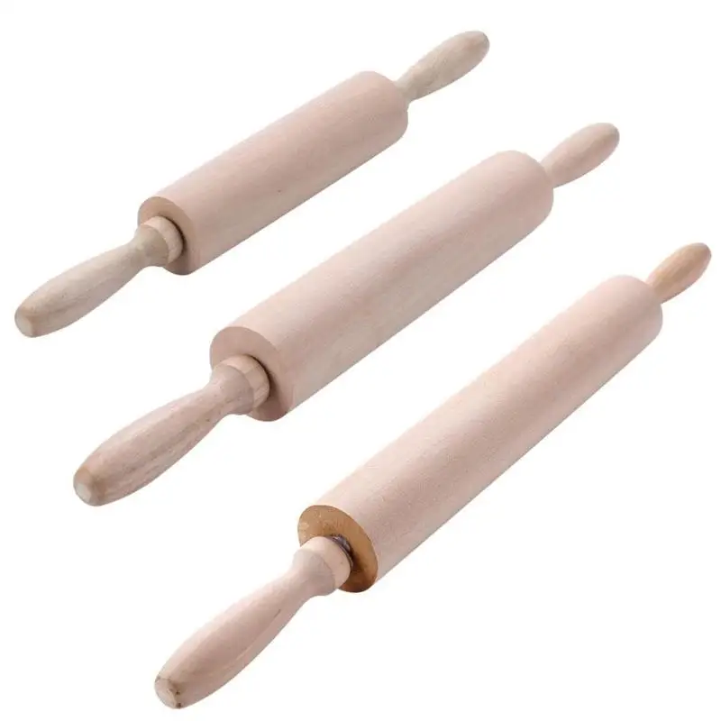 Solid Wooden Roller Baking Cookies Pastry Pizza Wide Noodle Biscuit Fondant Cake Dough Rolling Pin Kitchen Small Gadget