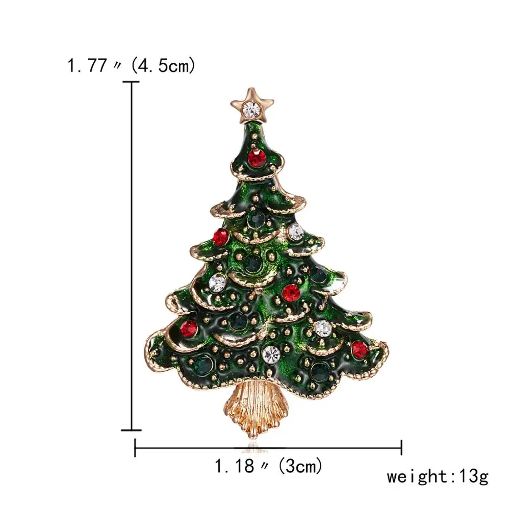 tree 20 Новая Рождественская елка Броши для женщин со стразами инкрустация Праздничная брошь булавки подарок зимнее пальто брошь для головного убора новогодняя мода ювелирные изделия - Окраска металла: tree 20