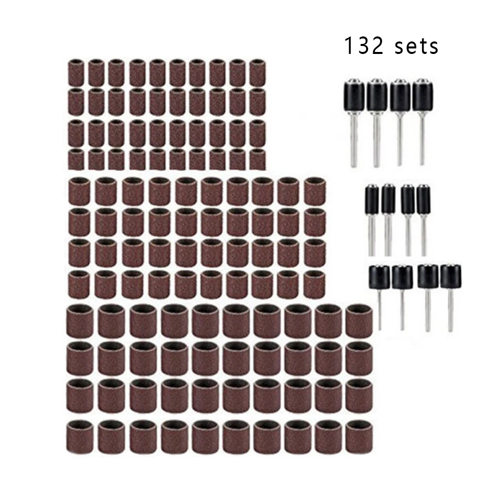 132pcs Professional Practical Drum Sanding Kit Rotary Tools Metal Polishing Woodworking Accessories Abrasive Sleeves Lightweight