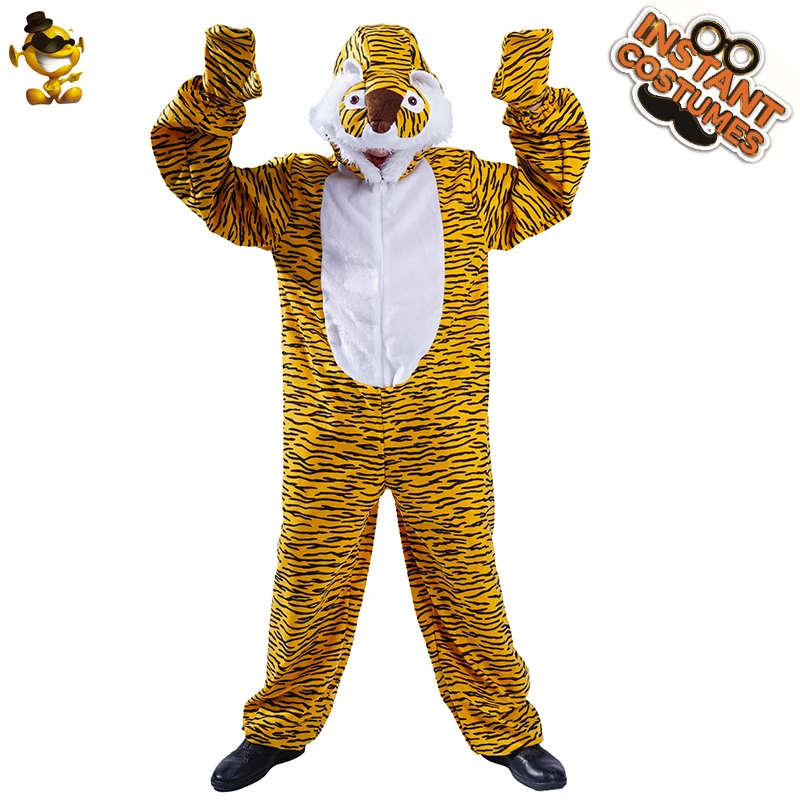 QLQ Unisex Kids Tiger Costumes Animals Jumpsuit Carnival Party Dress Up Role Play Fancy Dress Cosplay Tiger Costumes For Child
