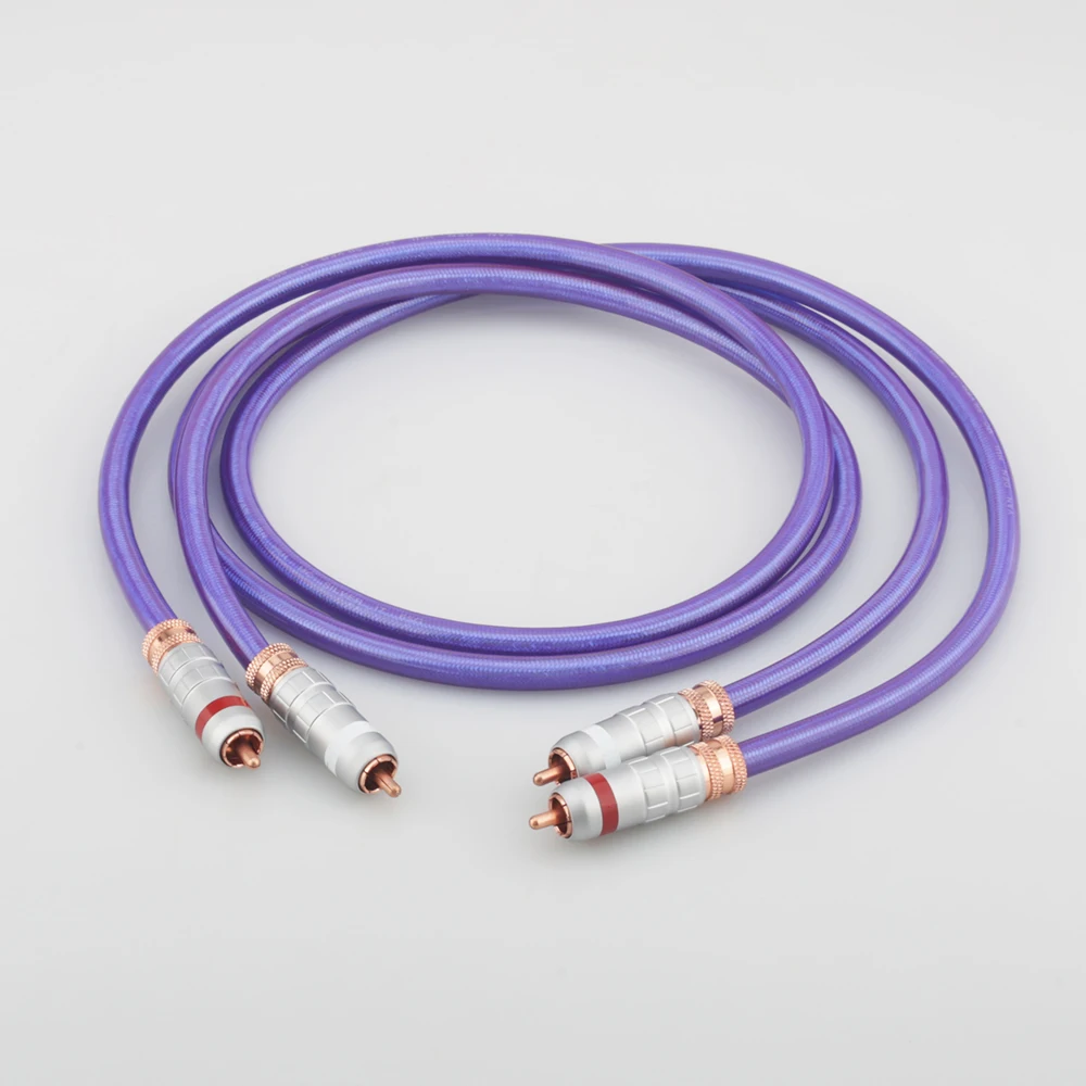 PairVDHOCCcoppersilverplatedHiFiAudioRCAinterconnectcable