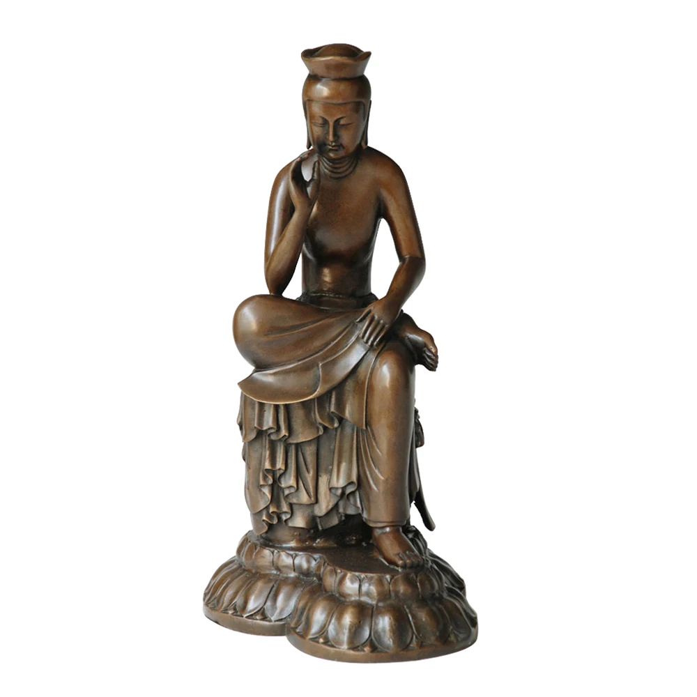Bronze Maitreya Bodhisattva Buddha Statue Sculpture Buddhist God Figurine Art for Temple Indoor Decoration Gifts | Дом и сад