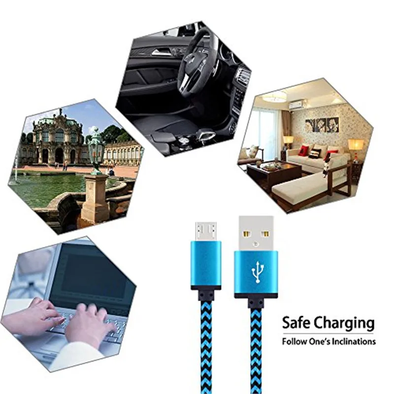 Micro USB кабель 2.4A нейлон Быстрая зарядка USB кабель для передачи данных для samsung Xiaomi LG планшет Android мобильный телефон usb зарядный шнур