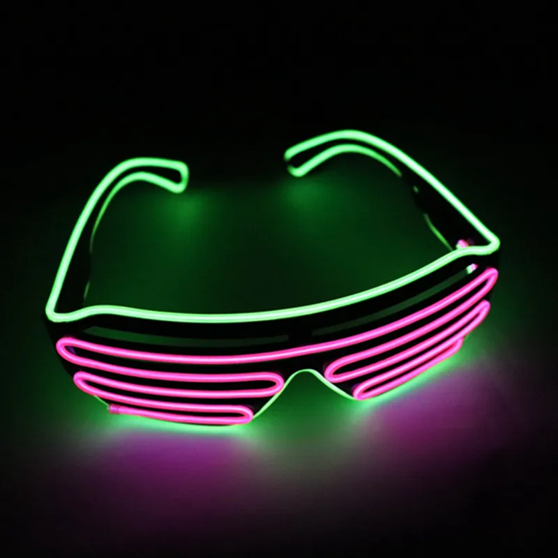 B Fluo Green Pink Светодиодный Оски с подсветкой оттенки сверкающий светящийся рейв ночь Хэллоуин Рождественские мероприятия Свадьба День Рождения украшения - Цвет: B Fluo Green Pink