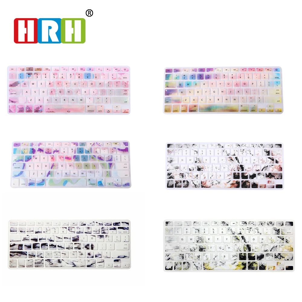 HRH мраморный дизайн английский силиконовый чехол для клавиатуры Защитная