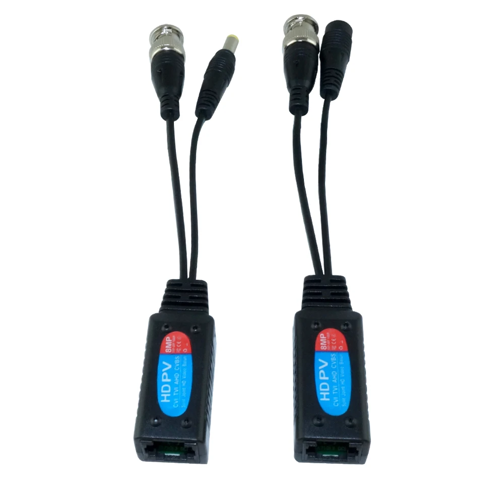 8MP HD Video Balun Connectors BNC TO RJ45 Conversion Twisted Pair Ethernet Support For AHD CVI TVI CVBS CCTV Cameras 5