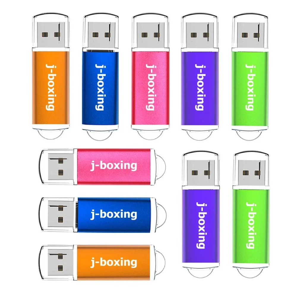 J-бокс USB флэш-накопитель прямоугольник флэш-накопитель USB 2,0 памяти флеш-накопитель с Кепки 1 Гб 2 Гб 4 ГБ 8 ГБ 16 ГБ оперативной памяти, 32 Гб встроенной памяти, пестрого 10 шт./упак