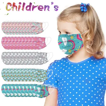 

50PC Kids Children's Safety Face Mask Strawberry Pattern Unisex Disposable 3 Layer Elastic Earloop Protect mondmasker Antiviral