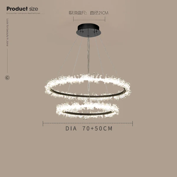 Современный круглый дизайнерский светильник с золотым кольцом, люстра ...