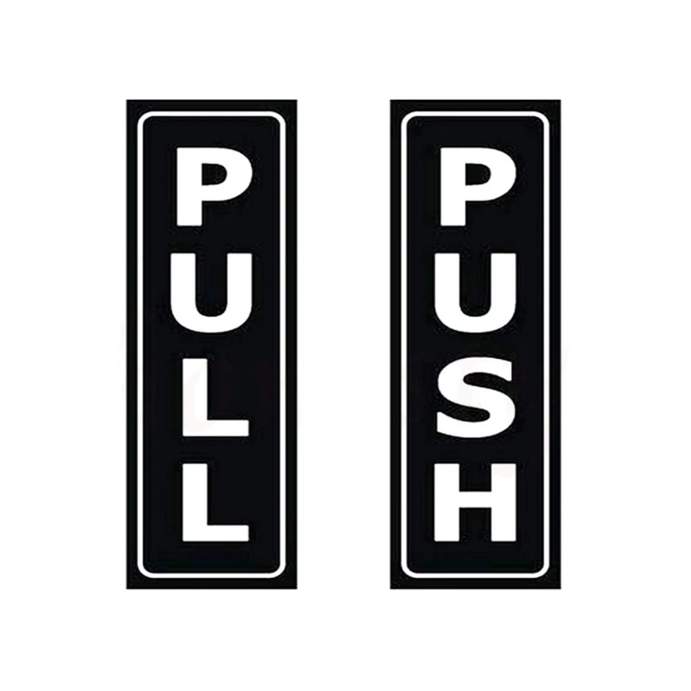 

1 Pair Home Push And Pull Door Sticker Removable Indoor Waterproof Self Adhesive Outdoor PVC OPEN Sign Decorative Office Durable