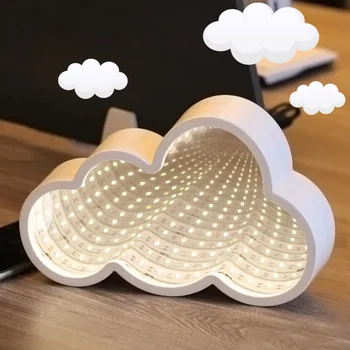 

3D Creative Cloud Stars Cute Heart Night Light Led Decor Lamp Novelty Mirror for Kids Baby Good Gift Decoration
