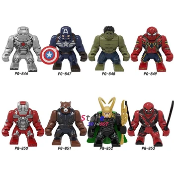 

Single Marvel Avengers Big 7cm Captain America Loki Deadpool Iron Man Hulk Drax SpiderMan Black Panther building blocks Kid Toys