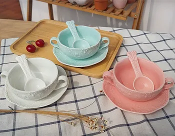 

Nordic simple coffee cup and saucer set creative bone China breakfast cup large capacity family milk juice cup afternoon cup