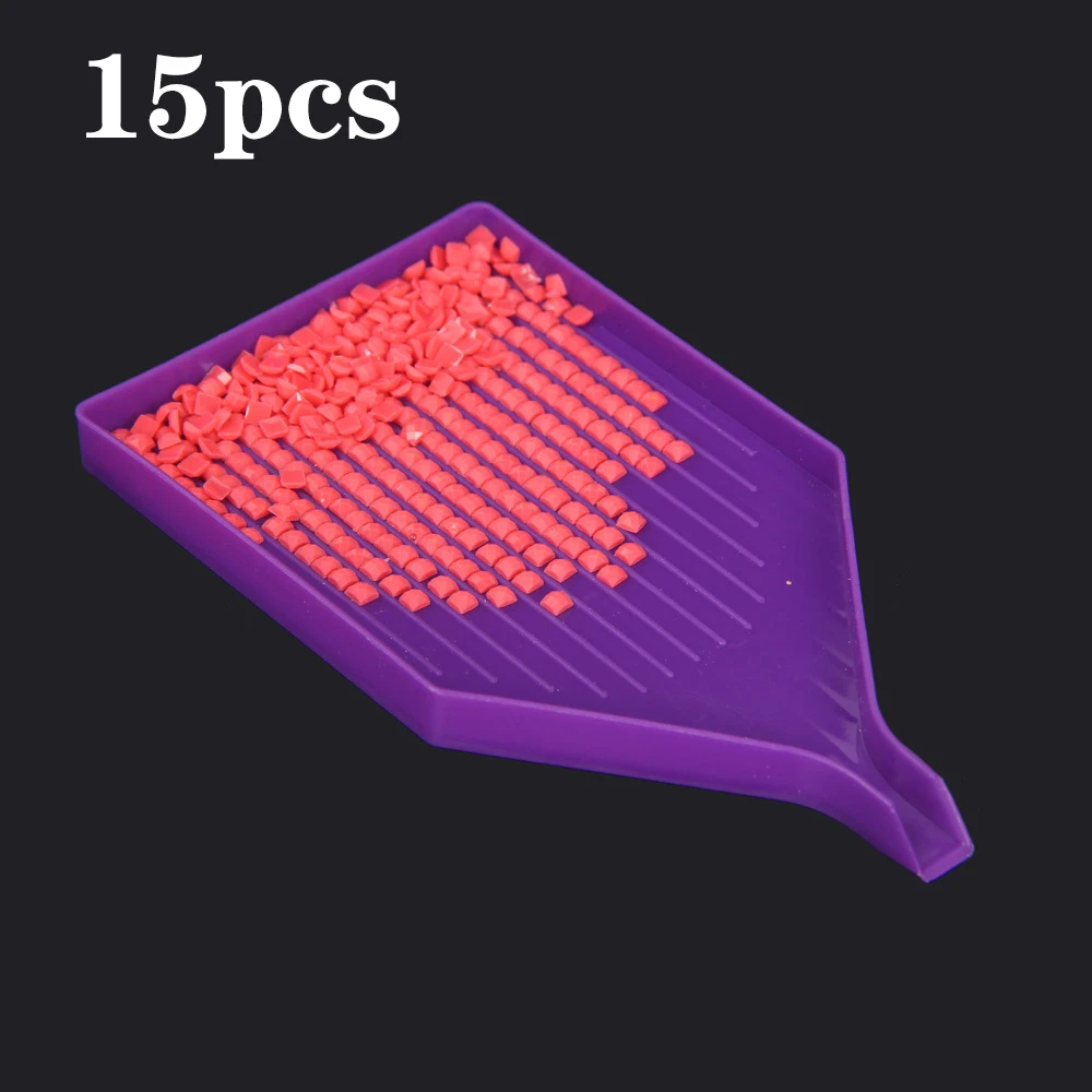 10/15/20pcs Tray Diamond Point Drill Plate Diamond Painting Accessories Diamond Embroidery Essential Tools Square Round Bead New 