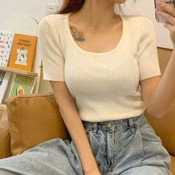 

NEW Knitting 2020 summer new net red with Joker slim solid color