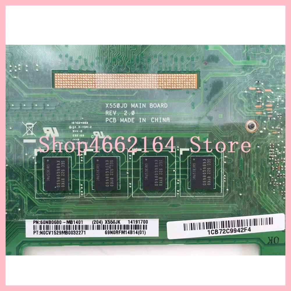 X550JK материнская плата 4 Гб ram I5 cpu GTX850/2G для ASUS X550JD X550JK FX50J A550J X550J Материнская плата ноутбука X550JK материнская плата testOK