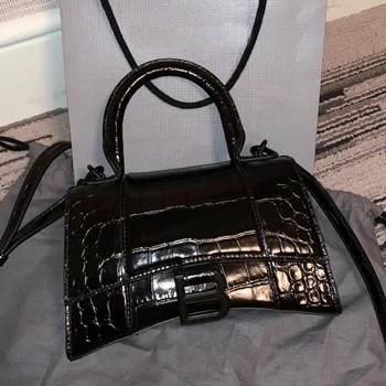 

2020 Ladies Bag Casual Wild Shoulder Messenger Bag Black Crocodile Pattern Hourglass Bags High Quality Women Purse and Handbags