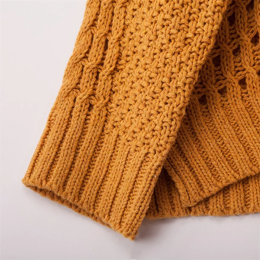 Женская вязаная куртка однотонный кардиган с круглым вырезом и длинным рукавом